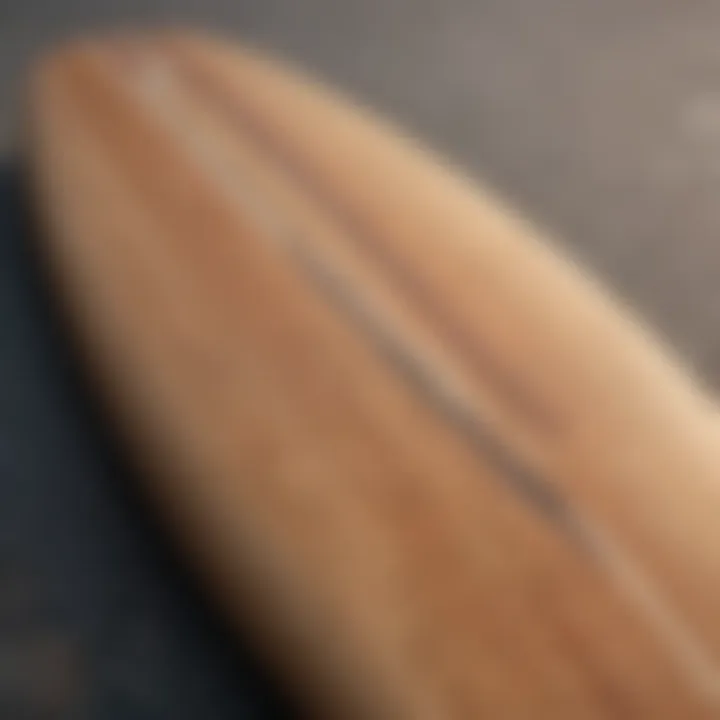 Close-up of surfboard materials and texture