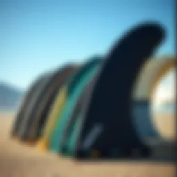 Variety of surf fins showcasing different designs