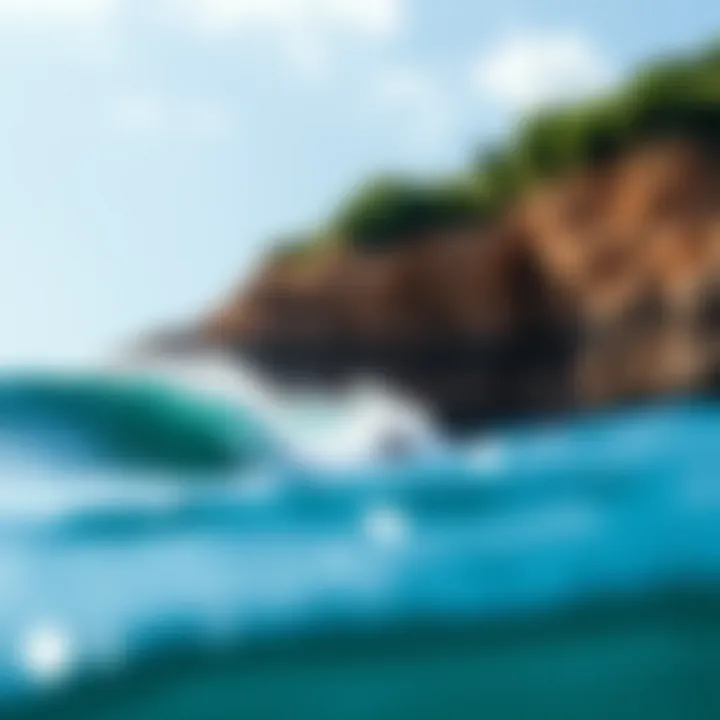 A serene cove with perfect surf waves