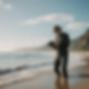 Photographer using a camera on the beach