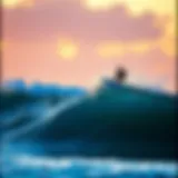 Sunset surf session at a California beach