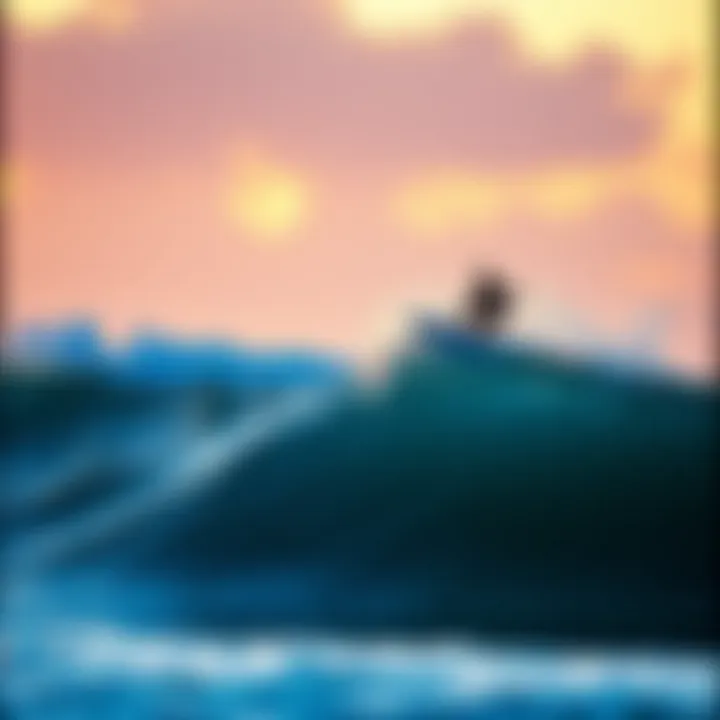 California Surf Sunset Sunset surf session at a California beach