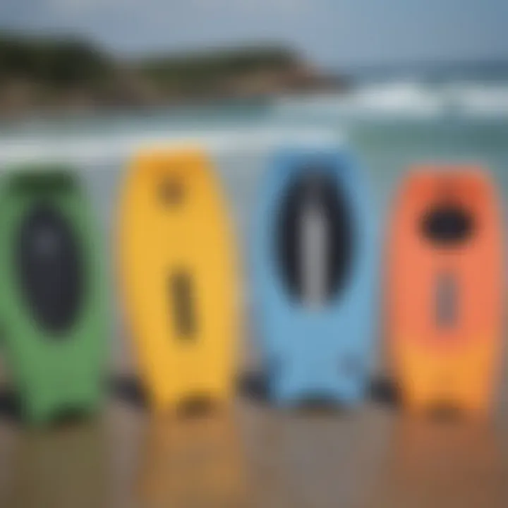 A side-by-side comparison of various bodyboard models suitable for different weights