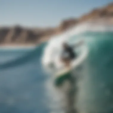 Local surfer riding a wave at Cabo San Lucas