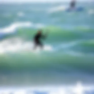 Surfer navigating waves with Cabrinha Contra 15M kite