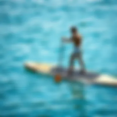 User enjoying a serene paddle boarding experience