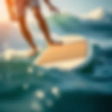 Surfboard deck pads in action during a surf session