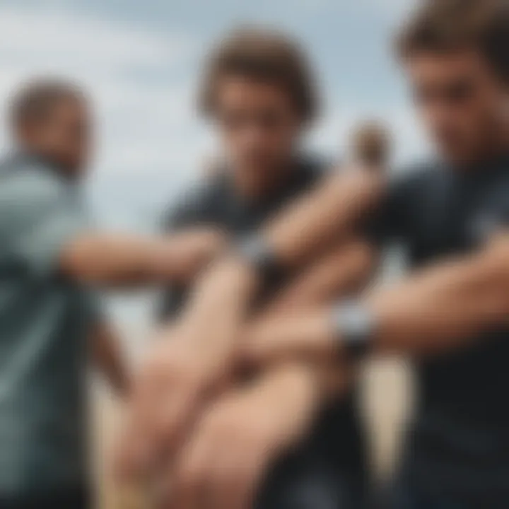 Group of surfers with Casio watches on their wrists