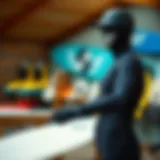 Wetsuit fit demonstration on a mannequin