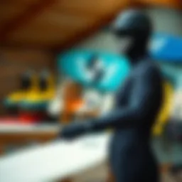 Wetsuit fit demonstration on a mannequin