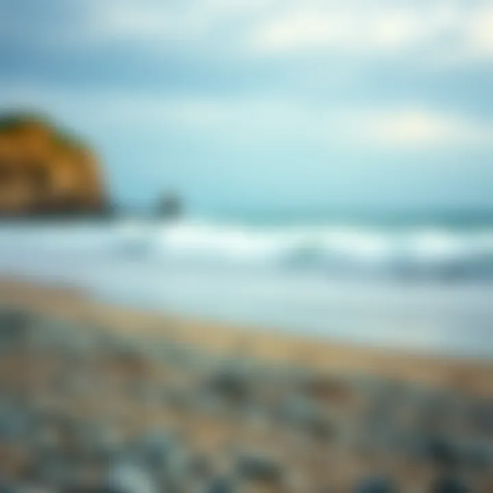 A serene beachside scene that highlights the connection between land and sea
