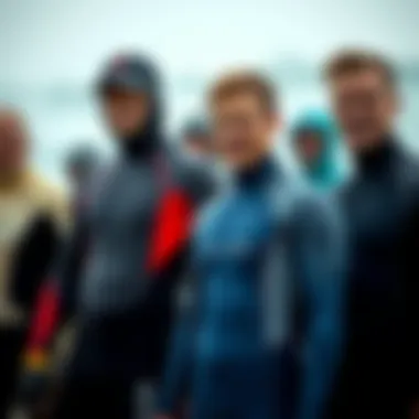 Selection of various wetsuits showcasing different materials and styles