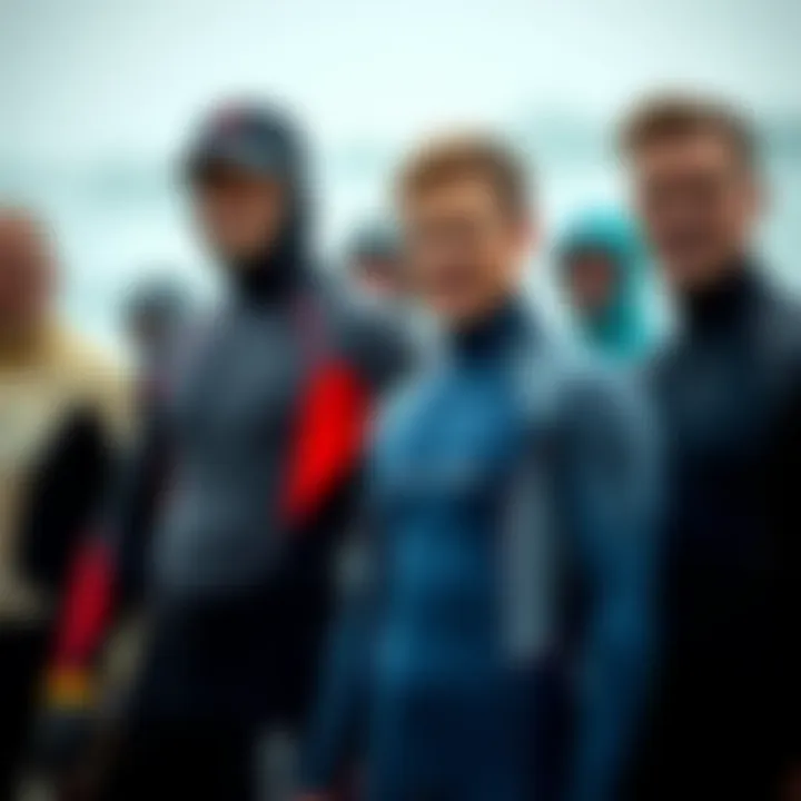 Selection of various wetsuits showcasing different materials and styles