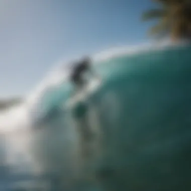 Surfers riding the waves at Dreamsea Surf Camp Bali