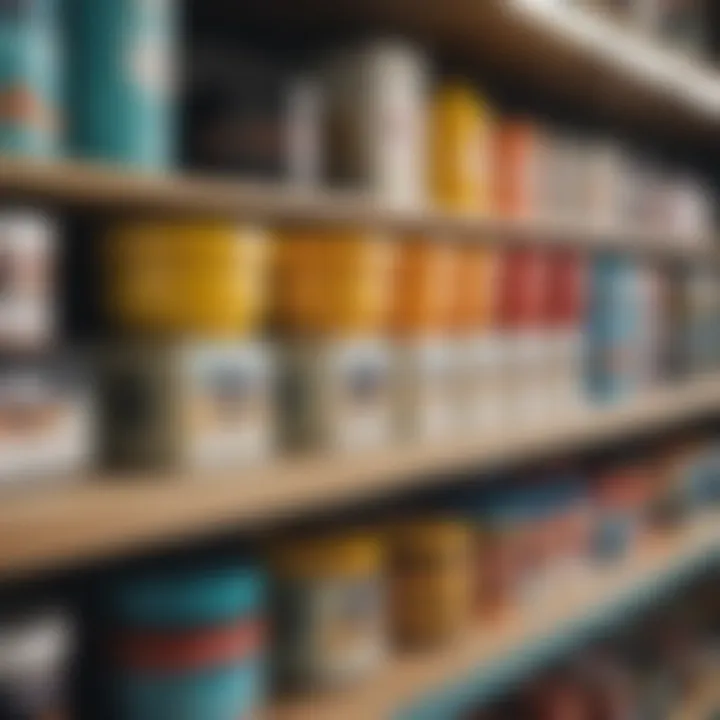 Variety of speed wax products displayed on a surf shop shelf.