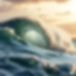 Dynamic ocean waves illustrating the effects of El Niño