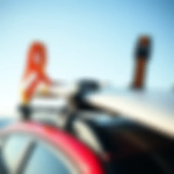 Different types of surfboard roof rack straps