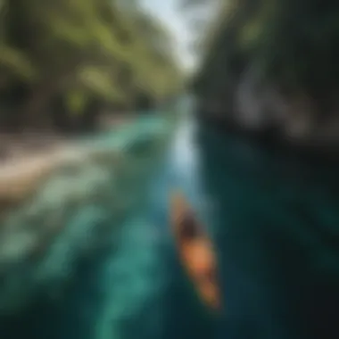 Kayaking through crystal-clear waters