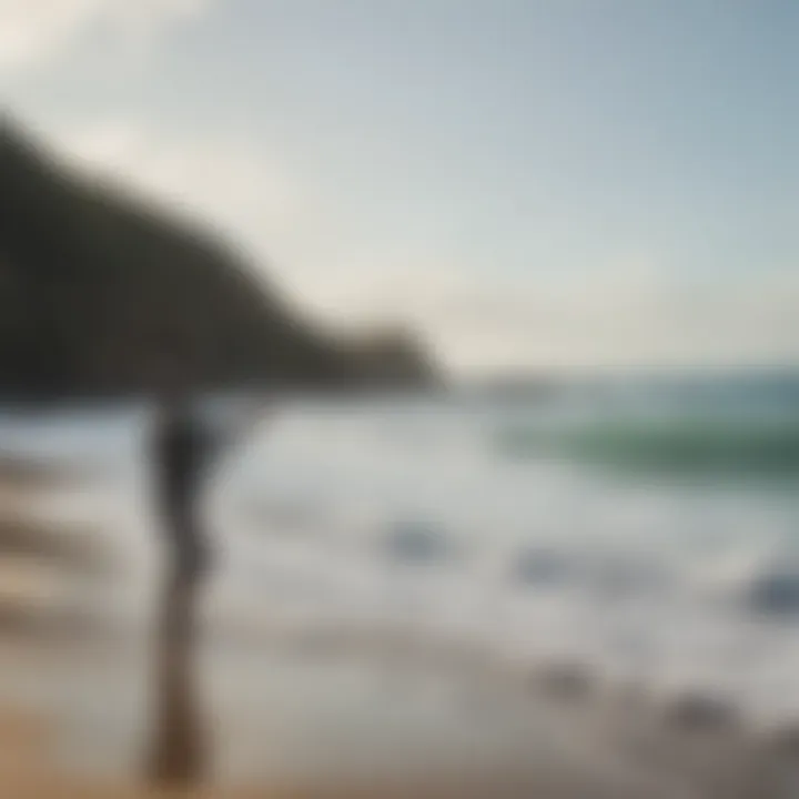 An angler casting a line into the ocean with a surf fishing rod