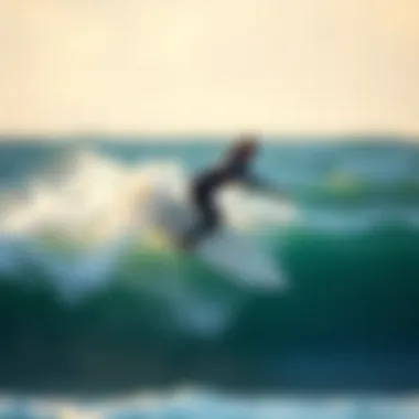 Rider experiencing the thrill of surfing in natural surroundings