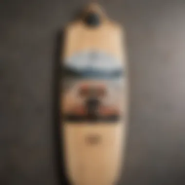 Close-up of a longboard showcasing its unique deck design