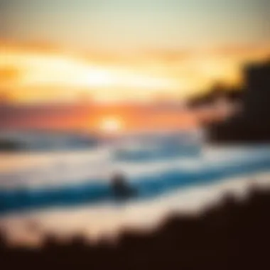 Stunning Sunset Over the Surfing Paradise Sunset view over Huntington Beach surf