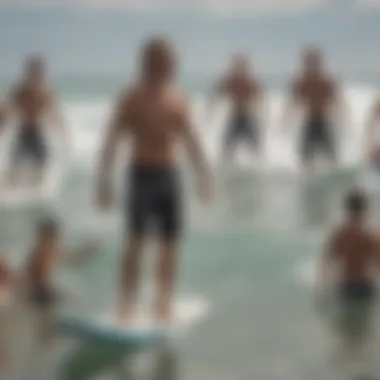 Community gathering at a surfing event in Hawaii