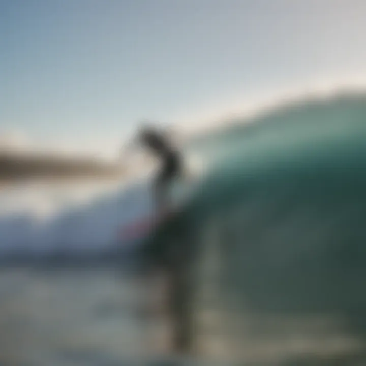 Surfers riding waves at Cocoa Beach