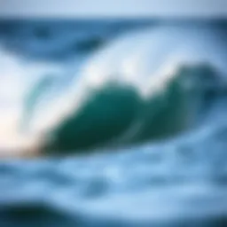 A mesmerizing view of ocean waves crashing against the shore