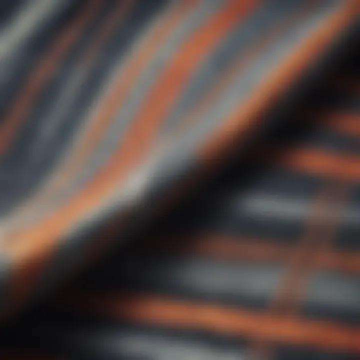 Close-up of fabric textures used in board shorts