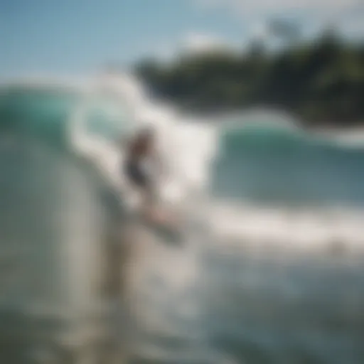 Surfer riding a wave at a stunning Costa Rican beach