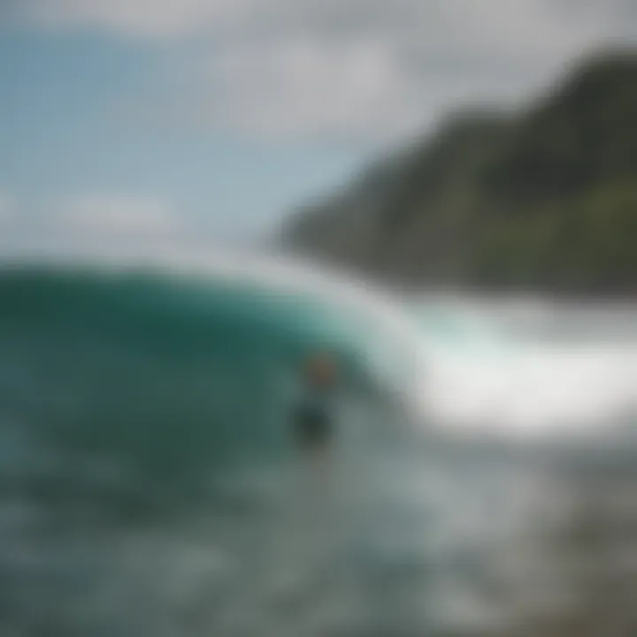 Surfers taking a lesson on the beautiful Costa Rican coastline