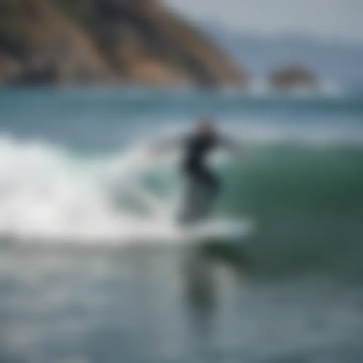 Scenic beach with electric jet surfboards