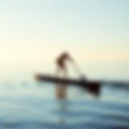 A sleek electric stand-up paddle board gliding over calm waters