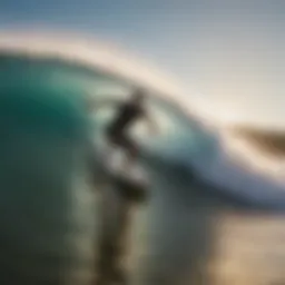 A surfer catching a perfect wave at Cocoa Beach