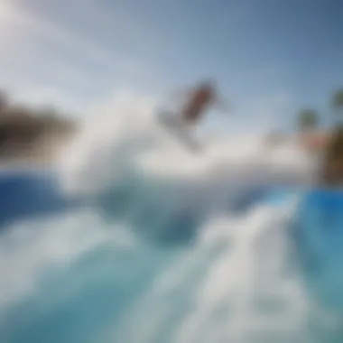 The Thrill of Flowrider Wave Pools A vibrant Flowrider wave pool capturing the essence of artificial surfing.