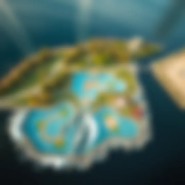 Aerial View of a Wake Park Layout An aerial shot showcasing the layout of a wake park