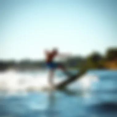 Wake Boarder Performing Amazing Tricks A wake boarder performing tricks on the water