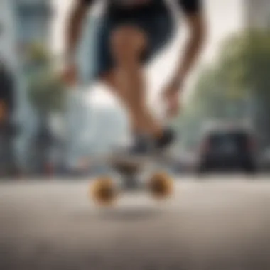 A skateboarder testing wheels on a smooth surface, highlighting performance aspects.