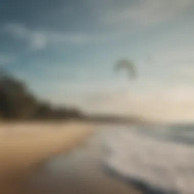 The stunning landscape of the Outer Banks with kite surfers in the distance