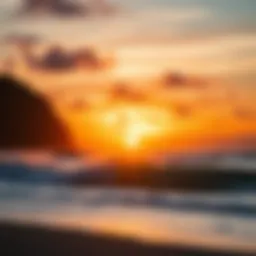 Scenic view of Padang Padang Beach at sunrise