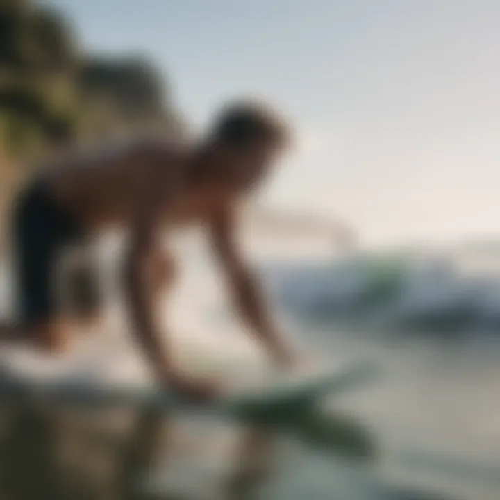 Surfer using RinseKit after a session