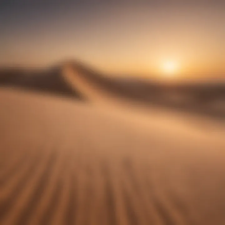 Stunning sunset view over sand dunes in Israel