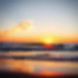 A serene beach scene at sunset, capturing the essence of summer tranquility