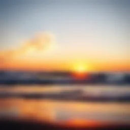A serene beach scene at sunset, capturing the essence of summer tranquility