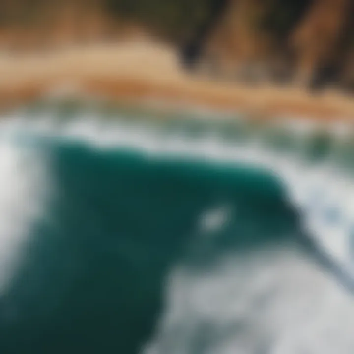 An aerial view of a breathtaking surf spot, highlighting the natural beauty and perfect conditions for surfing in Portugal.