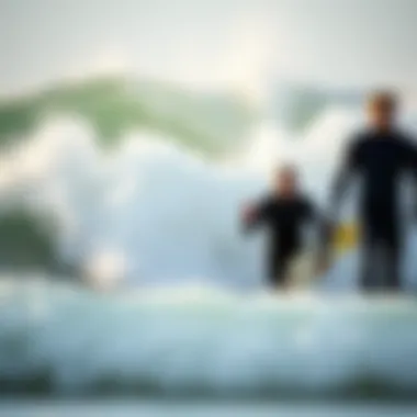 Performance of 654 Wetsuit in Varied Surf Conditions Visual representation of the wetsuit in different surf conditions