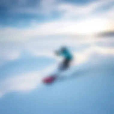 A breathtaking snow kiteboarding action shot on a pristine white landscape.