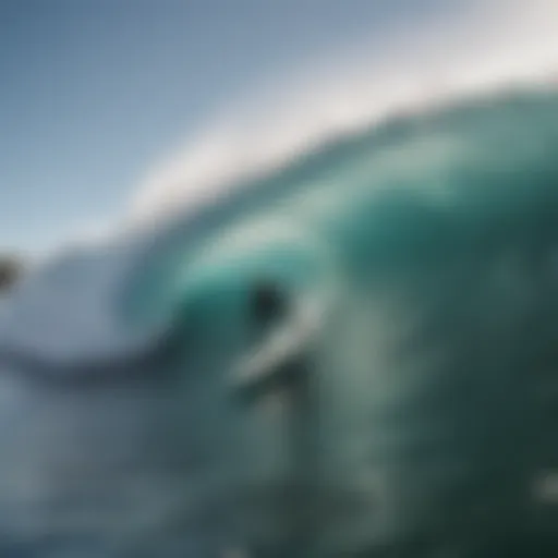 A surfer expertly maneuvering through waves