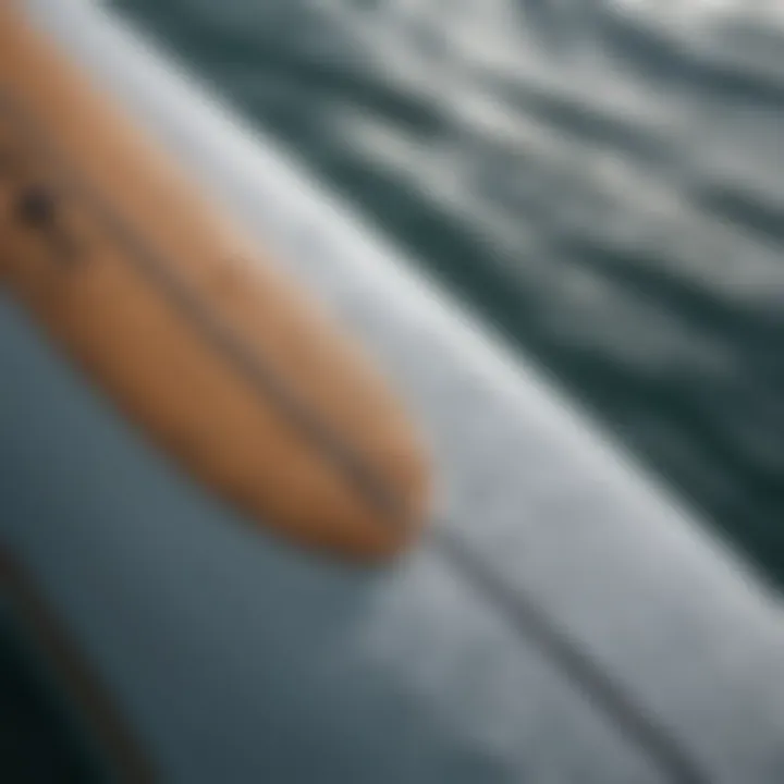 Close-up of the textured surface of a paddleboard for better grip